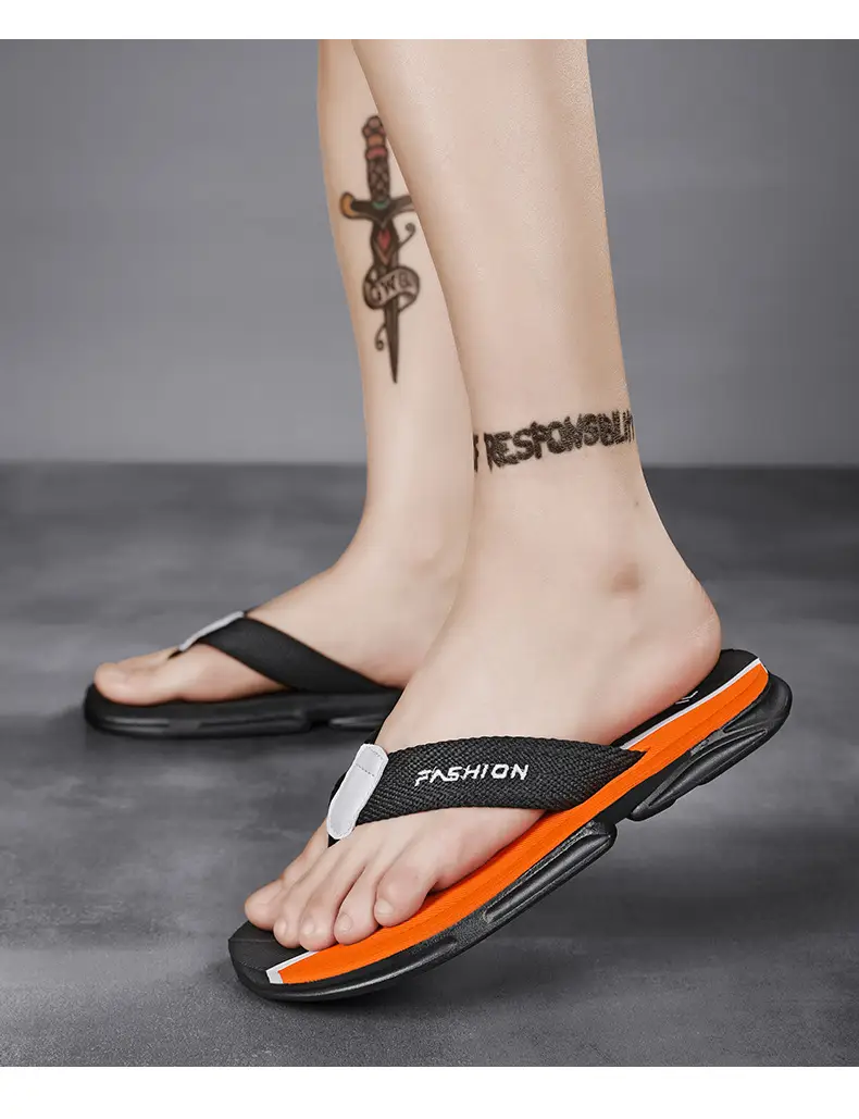 Men's Fashion Flip Flops Black Gray Large 2024 — feature 20