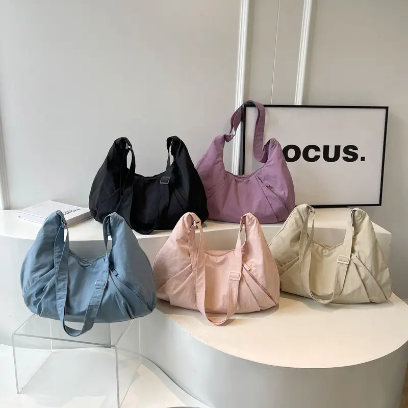 Purple Nylon Crossbody Bag for Women