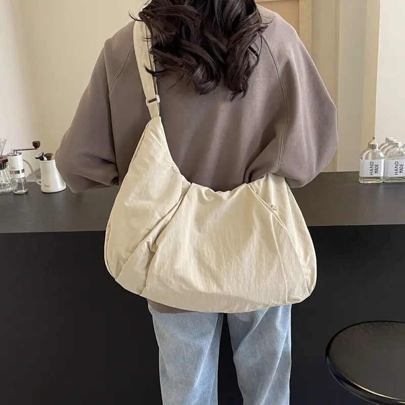 Purple Nylon Crossbody Bag for Women