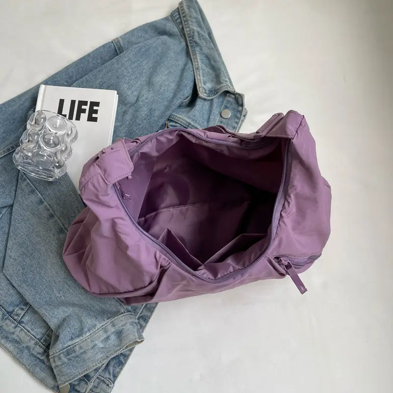 Purple Nylon Crossbody Bag for Women