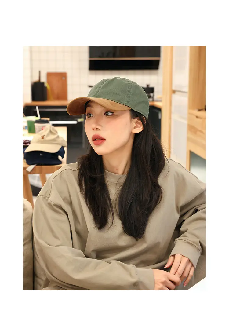 Japanese Suede Cap Women Men Summer Brown — feature 2