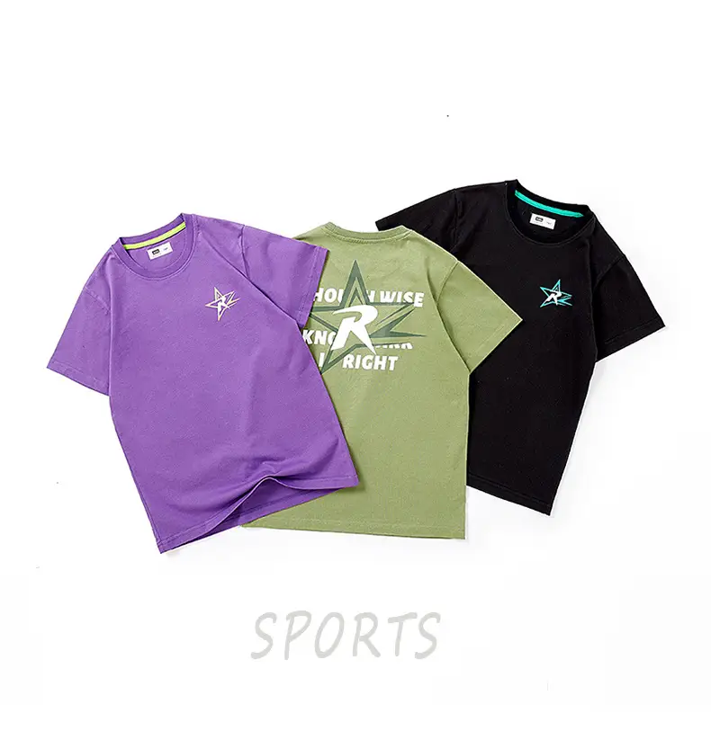 Kids Summer T-Shirt Purple Black Printed Cotton Big Boys — feature 34