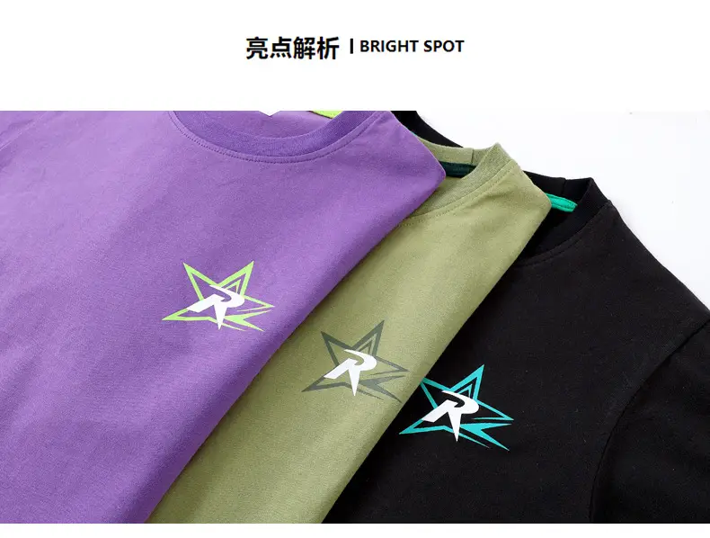 Kids Summer T-Shirt Purple Black Printed Cotton Big Boys — feature 35