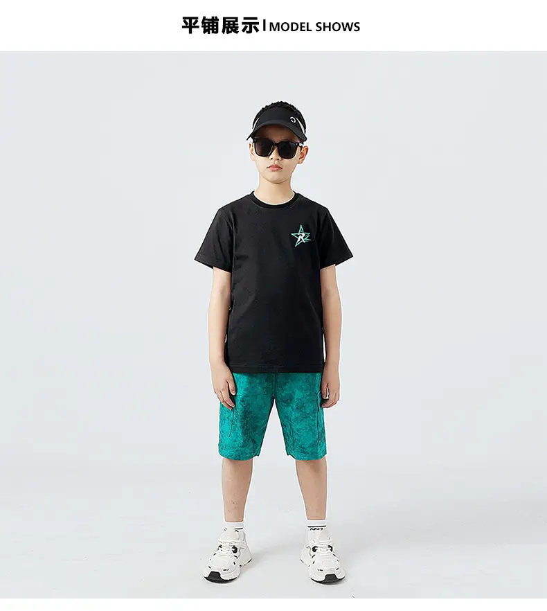 Kids Summer T-Shirt Purple Black Printed Cotton Big Boys — feature 38