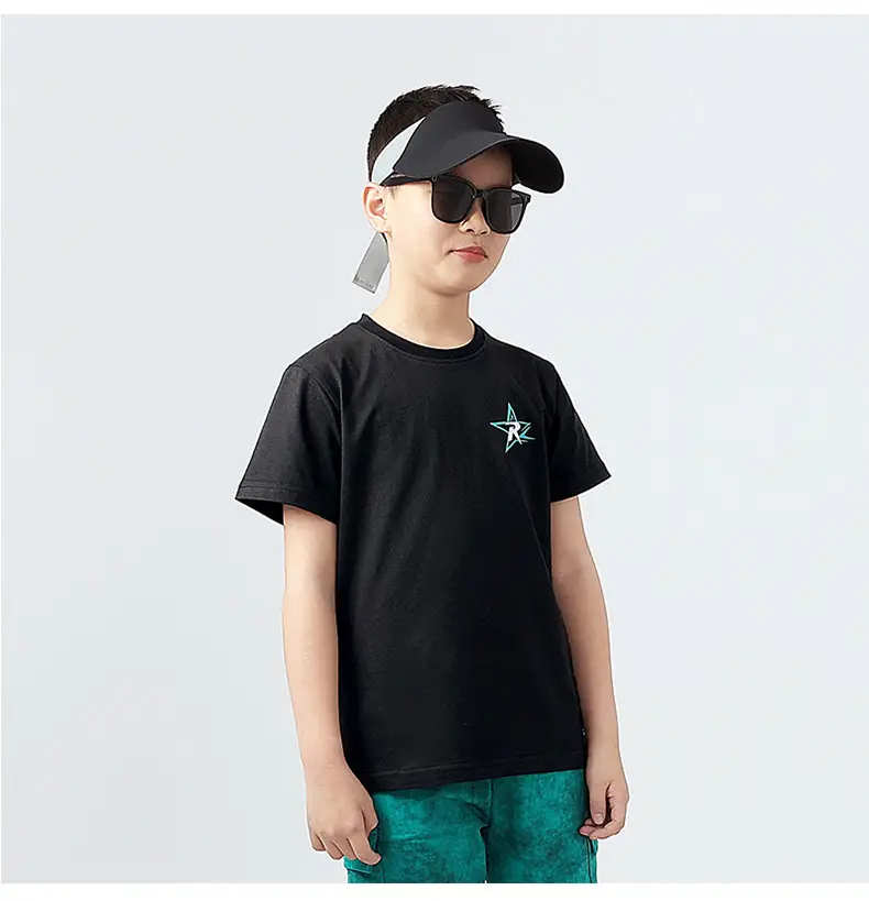 Kids Summer T-Shirt Purple Black Printed Cotton Big Boys — feature 40