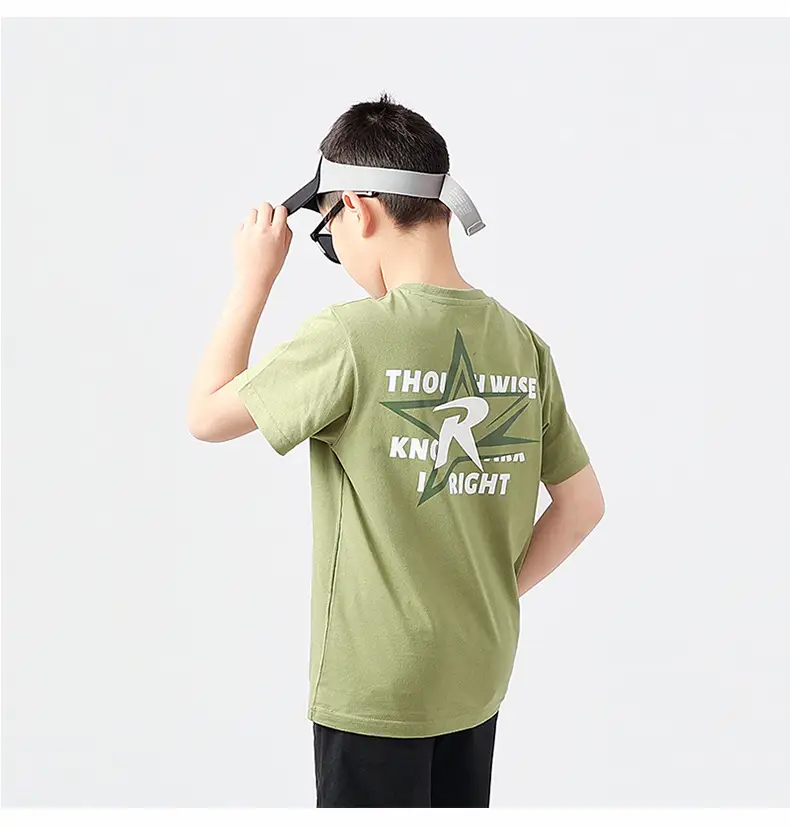 Kids Summer T-Shirt Purple Black Printed Cotton Big Boys — feature 49