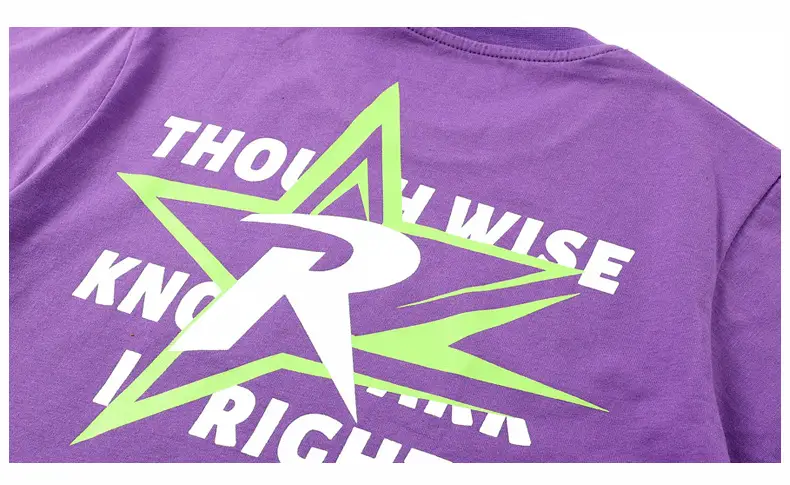 Kids Summer T-Shirt Purple Black Printed Cotton Big Boys — feature 53