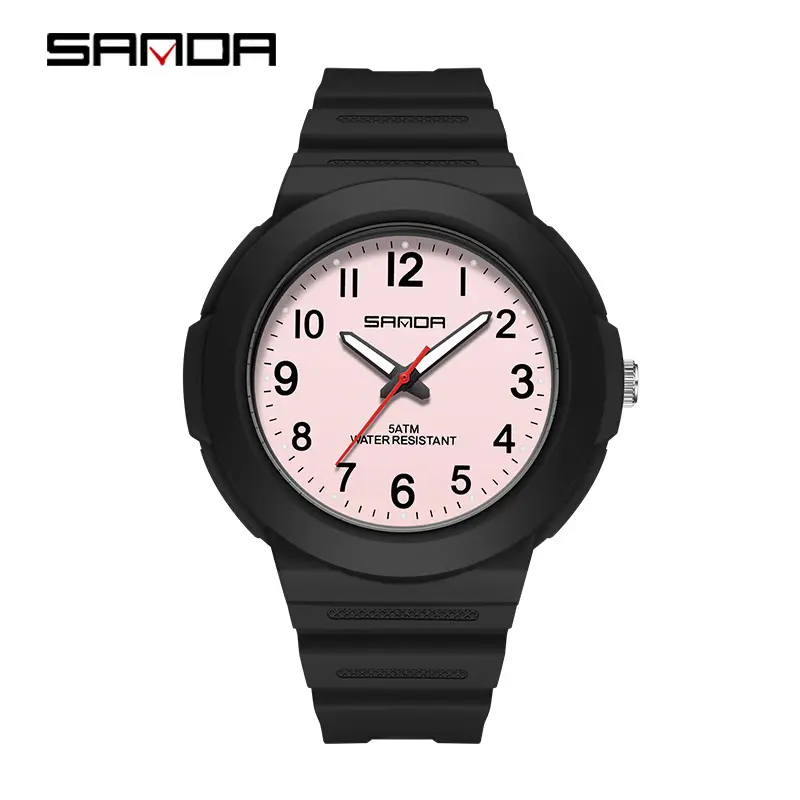 Sanda Cross-Border Student Exam Watch White Black Quartz Waterproof Sports - Image 6