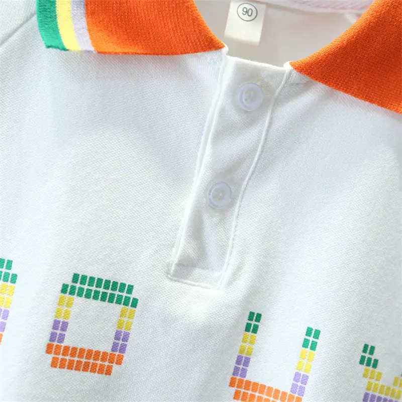 Boys White Polo T-Shirt with Orange Trim 2025 - Image 4