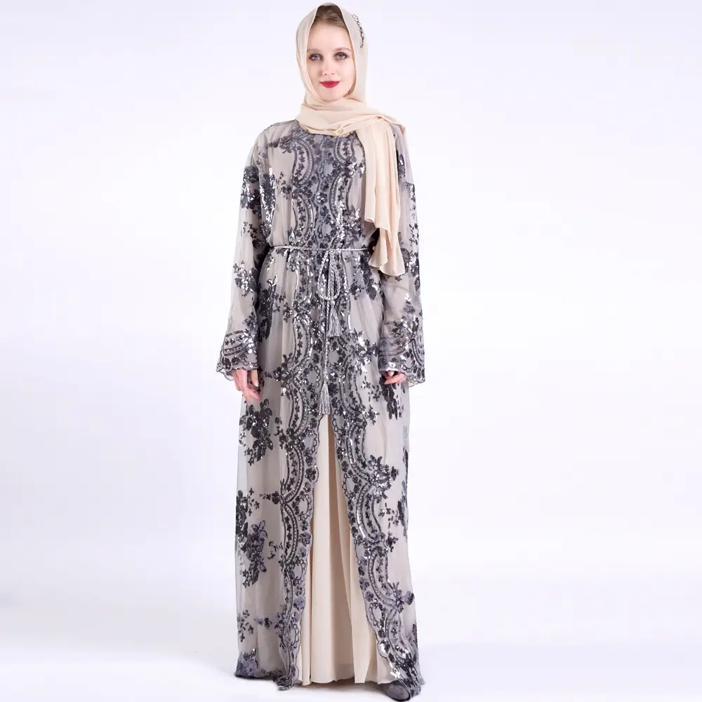 Light Luxury 7 Color Positioning Embroidery Muslim Women's Hijab Set - Image 4