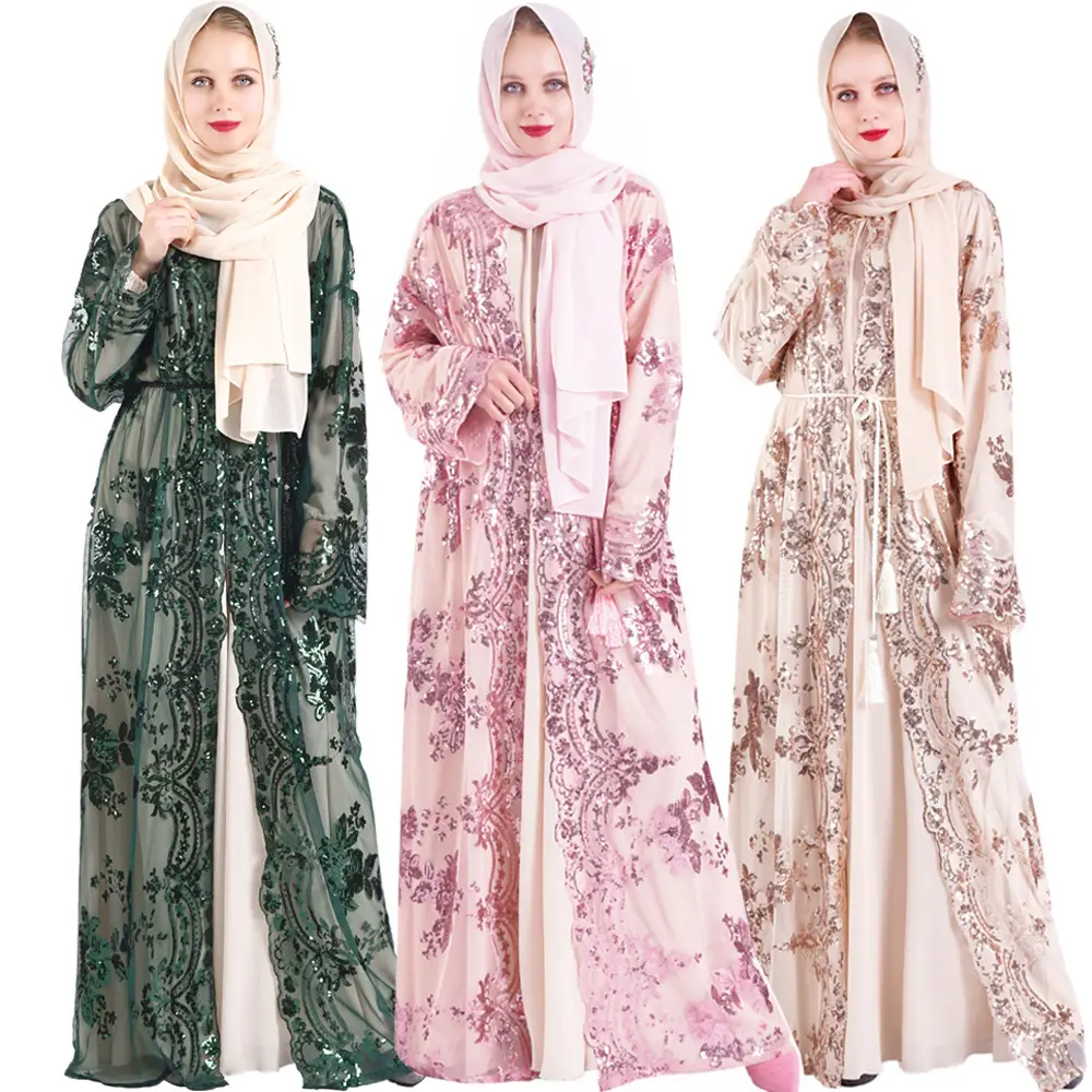 Light Luxury 7 Color Positioning Embroidery Muslim Women's Hijab Set - Image 6