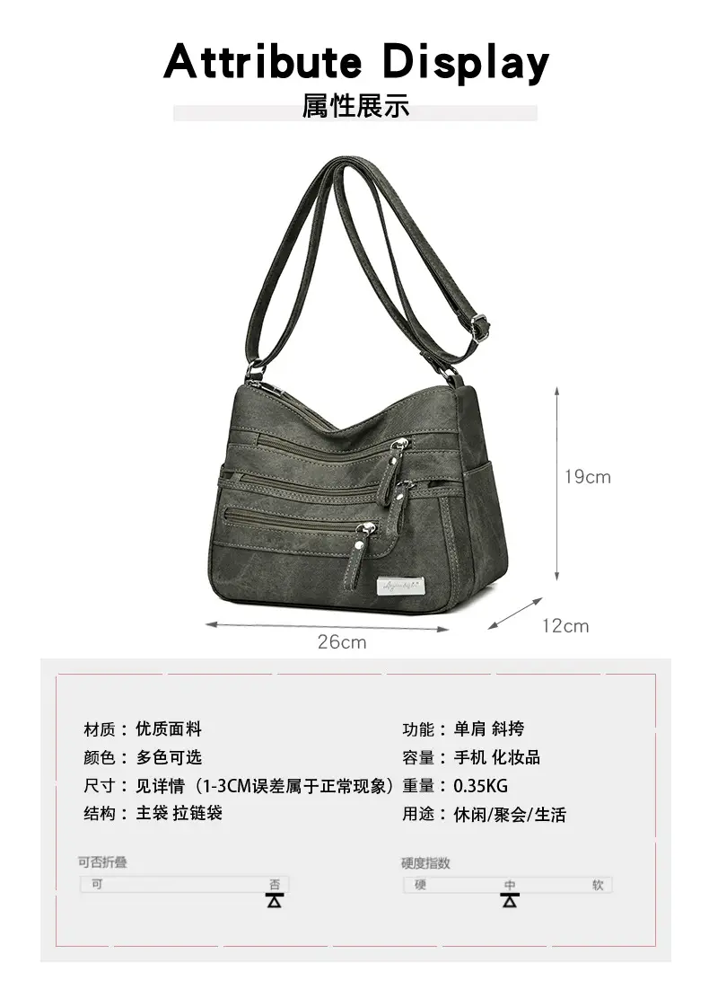 Retro Green Shoulder Bag for Women with 5 Pockets — feature 13