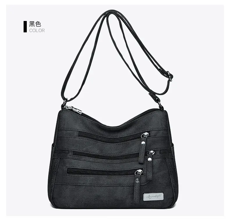 Retro Green Shoulder Bag for Women with 5 Pockets — feature 19