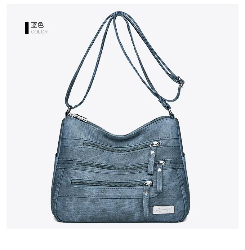Retro Green Shoulder Bag for Women with 5 Pockets — feature 22