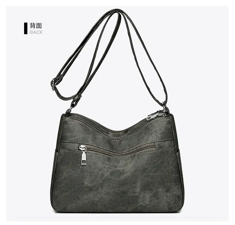 Retro Green Shoulder Bag for Women with 5 Pockets — feature 26