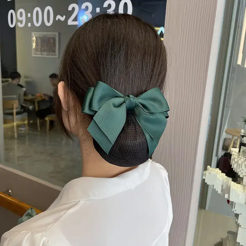 Pink Bow Hairnet for Women Hospital Use - Image 4