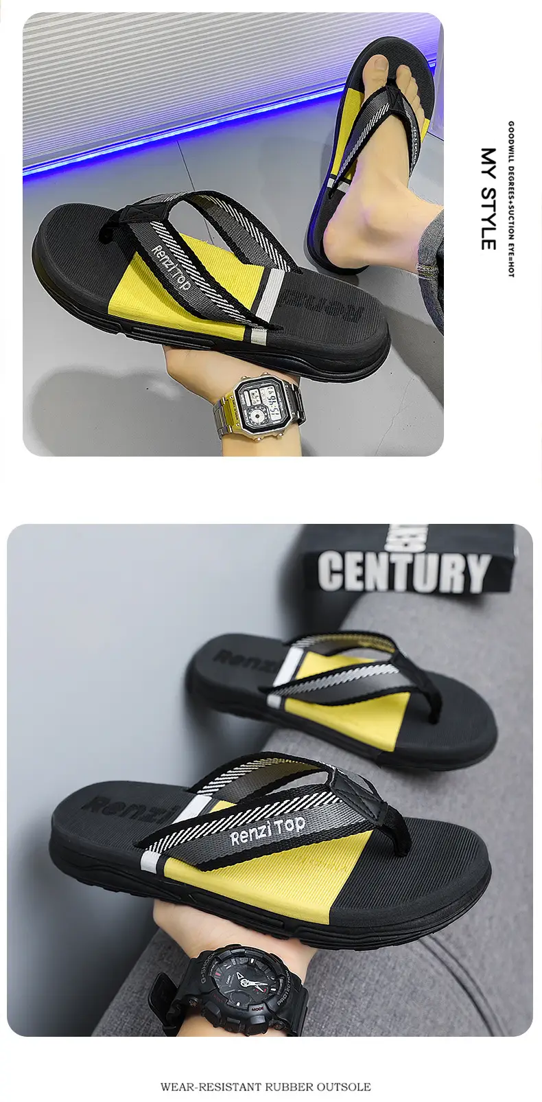Summer men's flip-flops wholesale outdoor leisure beach sandals men's non-slip wear-resistant flip-flops — feature 10