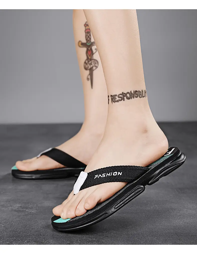 Men's New Arrival Black Orange Slip-On Sandals Vietnam — feature 15