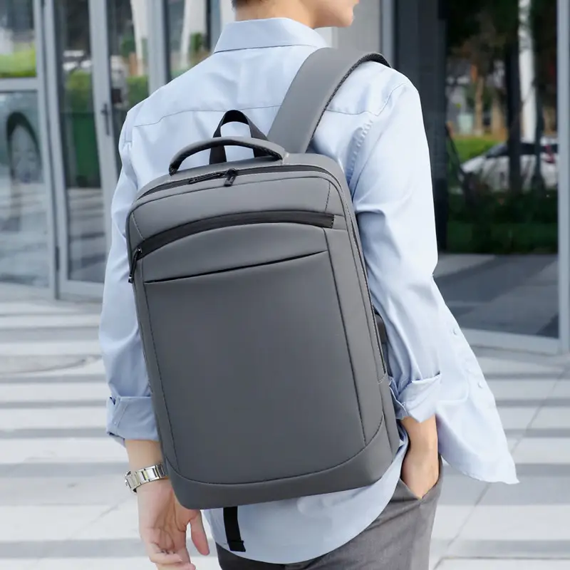 Business Backpack High-grade Solid Color Large Capacity Backpack Commuter Laptop Men's Laptop Bag Cross-border