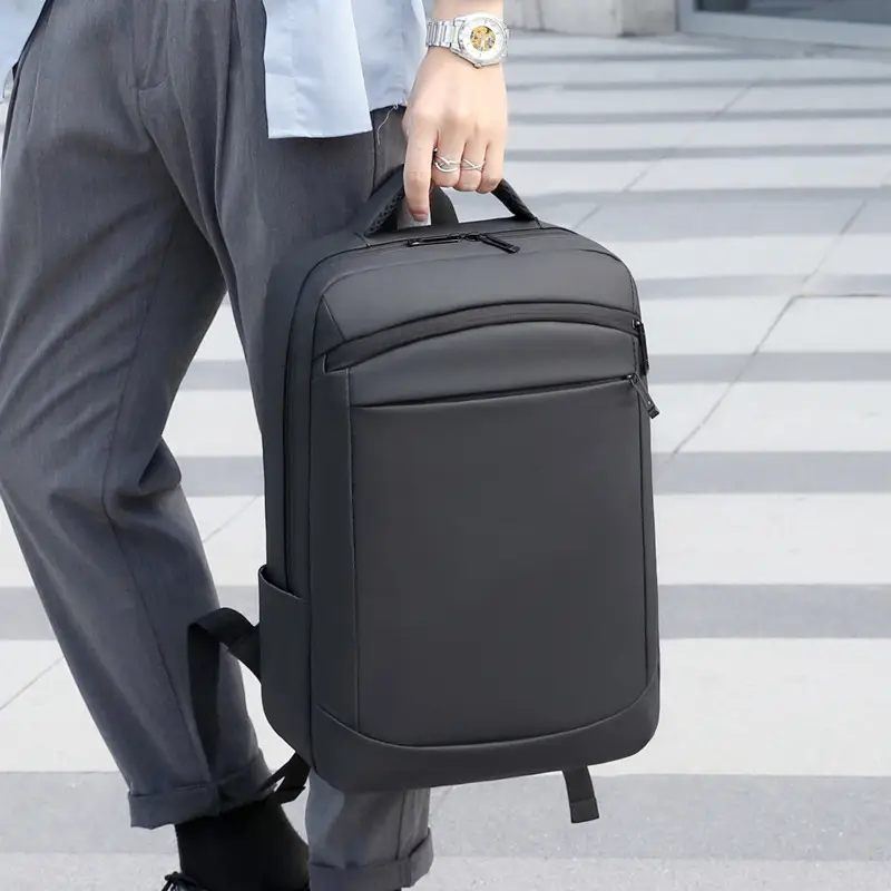 Business Backpack High-grade Solid Color Large Capacity Backpack Commuter Laptop Men's Laptop Bag Cross-border