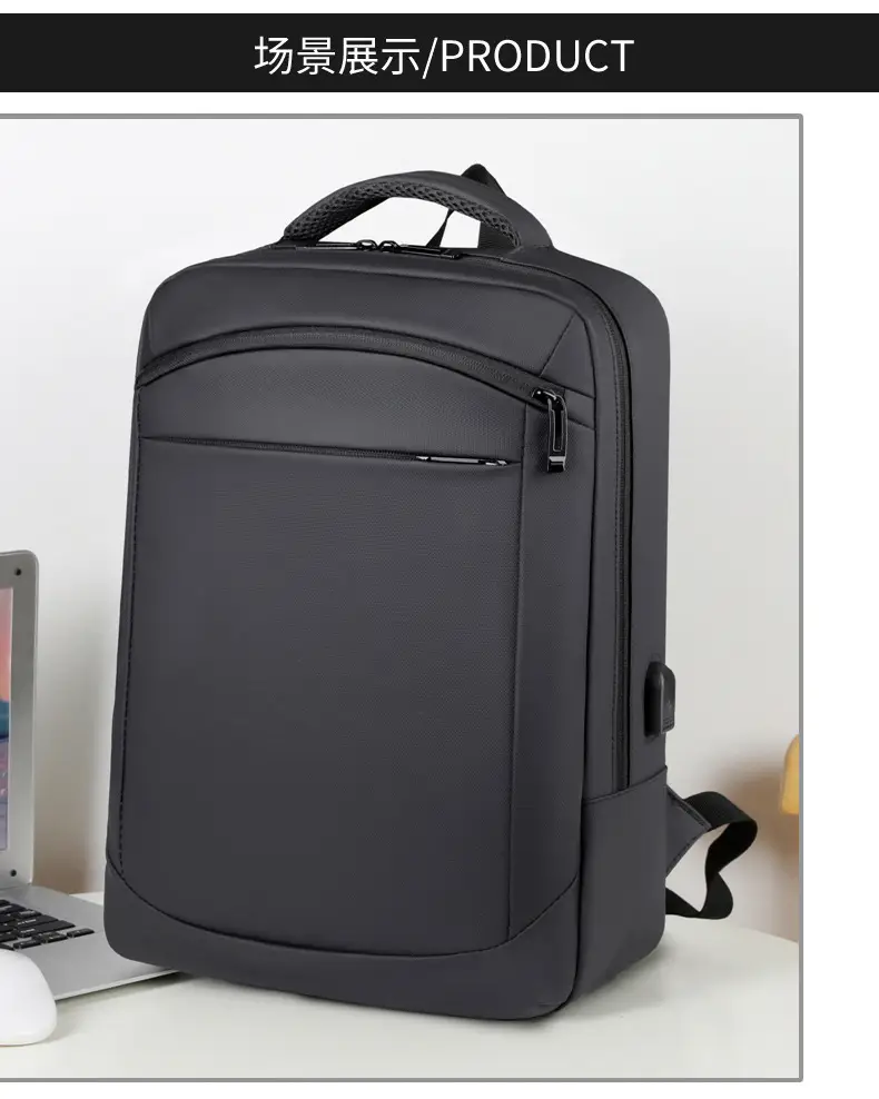 Business Backpack High-grade Solid Color Large Capacity Backpack Commuter Laptop Men's Laptop Bag Cross-border — feature 20