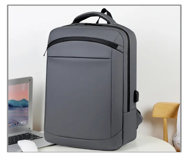 Business Backpack High-grade Solid Color Large Capacity Backpack Commuter Laptop Men's Laptop Bag Cross-border — feature 21