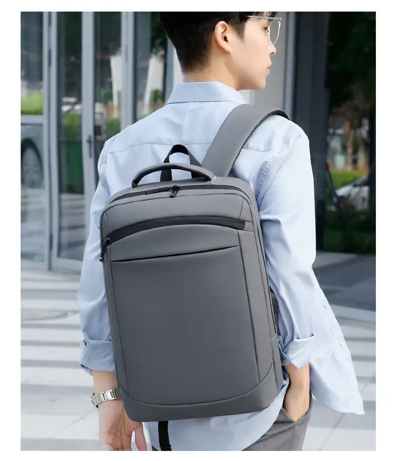 Business Backpack High-grade Solid Color Large Capacity Backpack Commuter Laptop Men's Laptop Bag Cross-border — feature 25