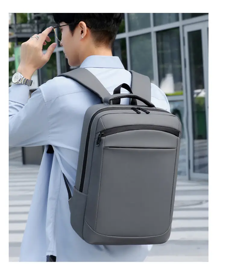 Business Backpack High-grade Solid Color Large Capacity Backpack Commuter Laptop Men's Laptop Bag Cross-border — feature 26