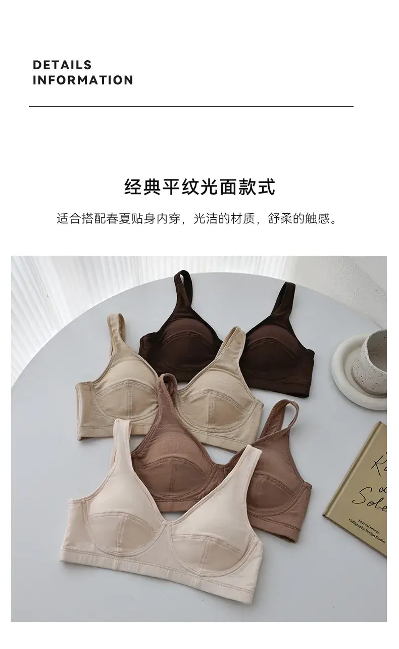 Non-Steel Cup Bra Mulberry Silk Cool Sense Women — feature 20
