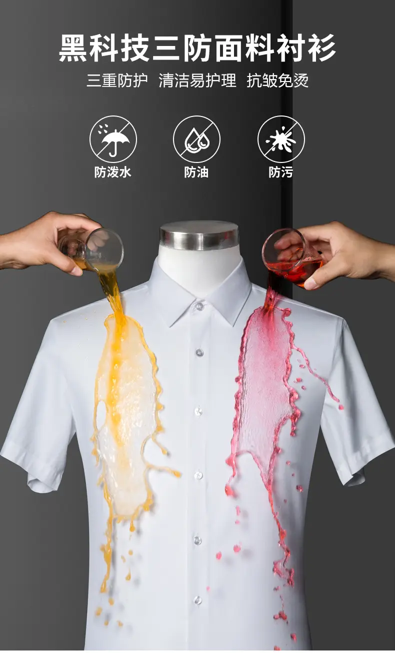 Men's White 3-Piece Short Sleeve Shirt with Anti-Allergen Care — feature 2