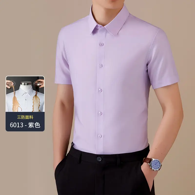 Men's White 3-Piece Short Sleeve Shirt with Anti-Allergen Care - Image 3