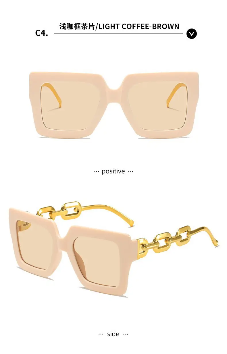 Women Light Pink UV Protection Sunglasses with Chain Design β feature 11
