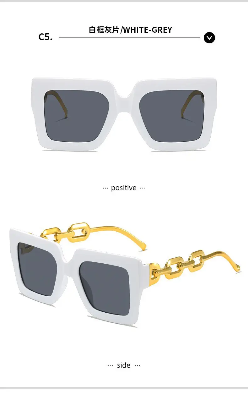 Women Light Pink UV Protection Sunglasses with Chain Design β feature 12