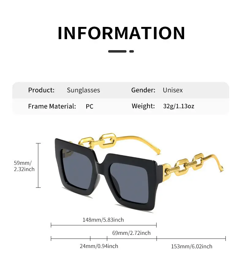 Women Light Pink UV Protection Sunglasses with Chain Design β feature 4