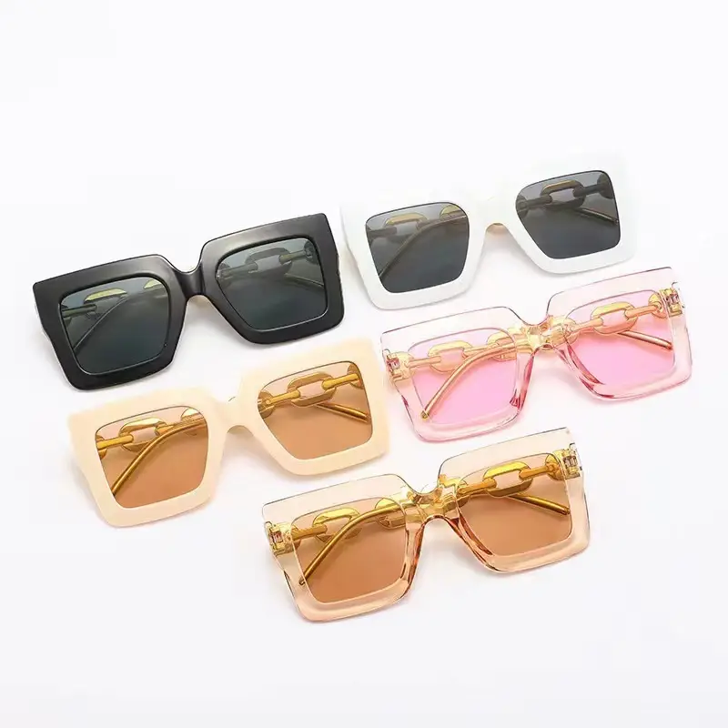 Women Light Pink UV Protection Sunglasses with Chain Design β feature 7