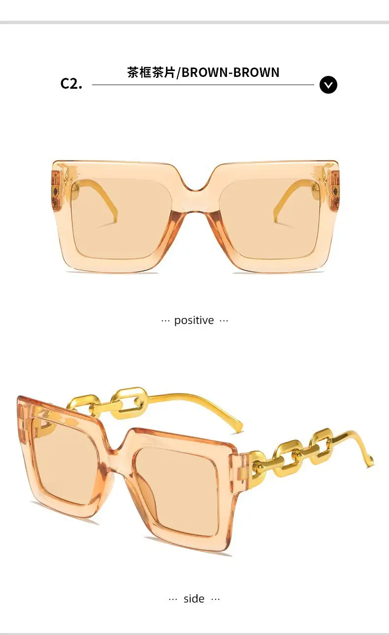 Women Light Pink UV Protection Sunglasses with Chain Design β feature 9