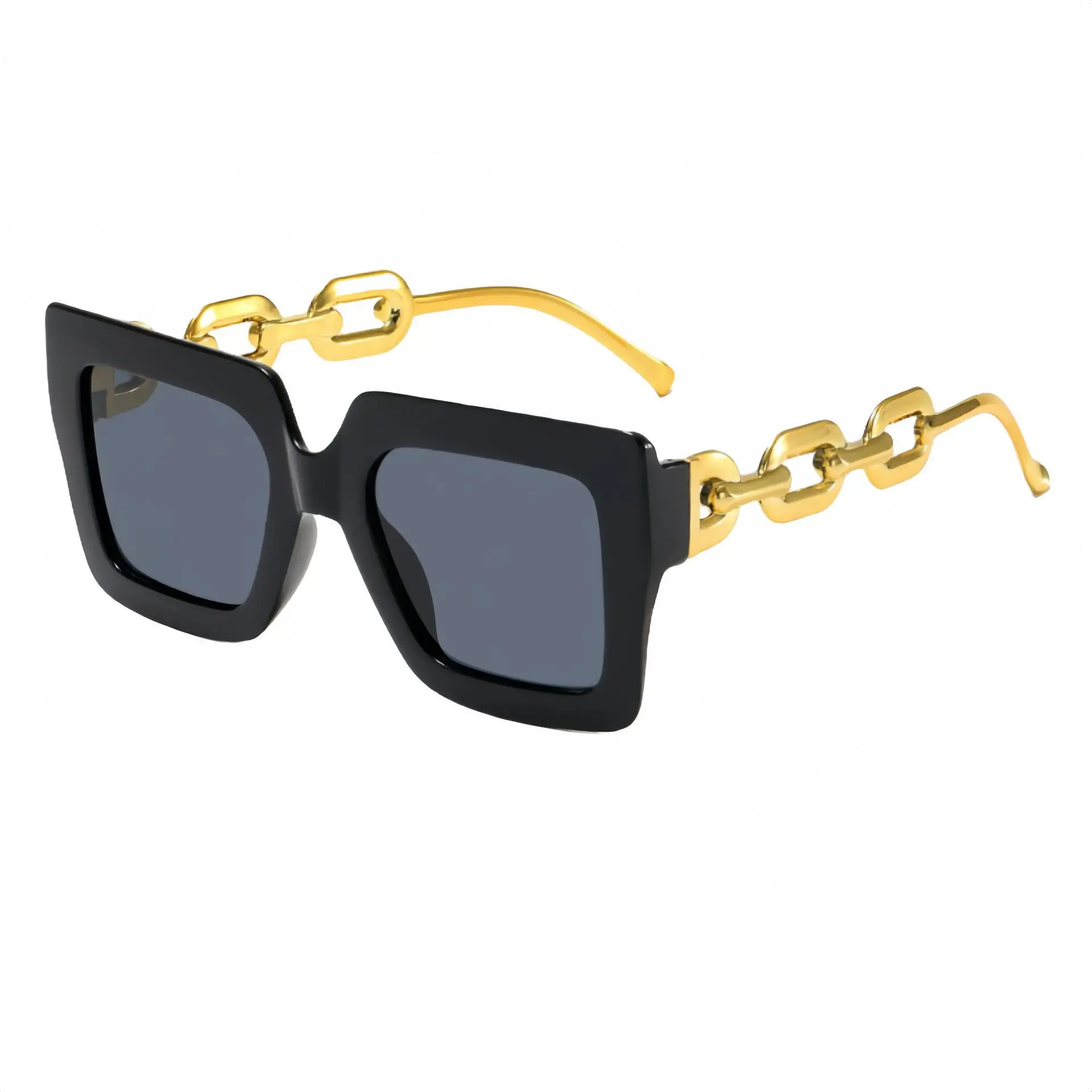 Women Light Pink UV Protection Sunglasses with Chain Design