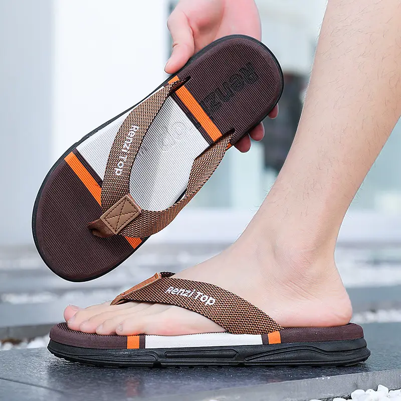 Fashion Trend Flip-Flops Men's Summer Non-slip Outer Wear Flip-flops Cross-border Explosion Wear-resistant Casual Beach Slippers
