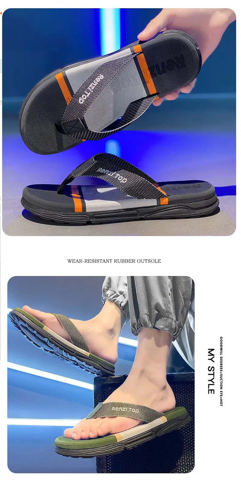 Fashion Trend Flip-Flops Men's Summer Non-slip Outer Wear Flip-flops Cross-border Explosion Wear-resistant Casual Beach Slippers — feature 11