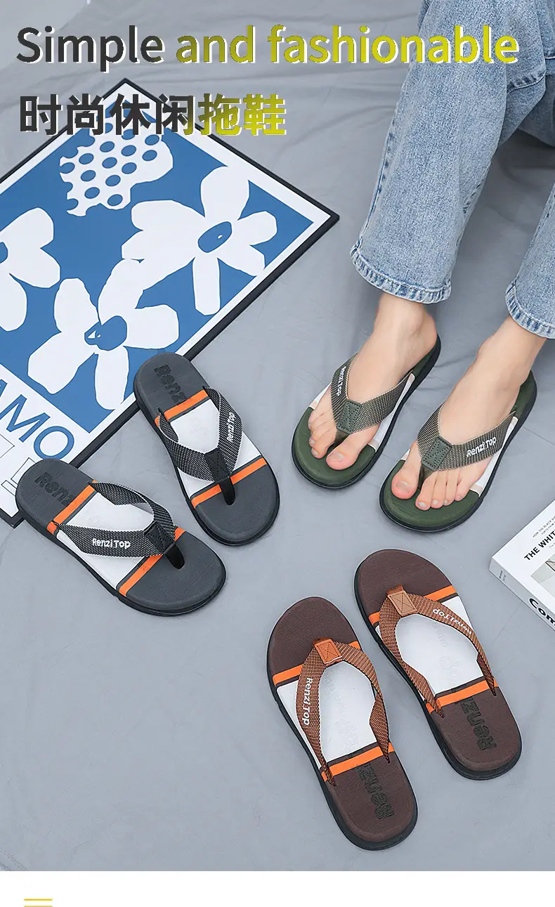Fashion Trend Flip-Flops Men's Summer Non-slip Outer Wear Flip-flops Cross-border Explosion Wear-resistant Casual Beach Slippers — feature 2