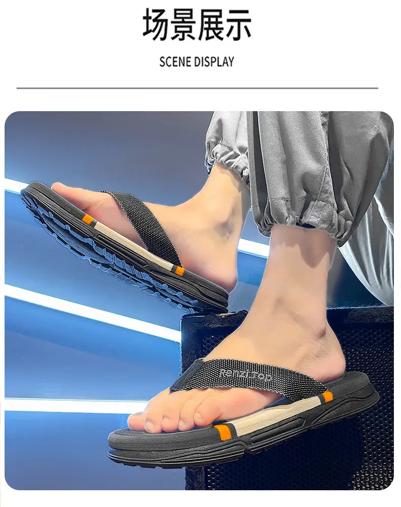 Fashion Trend Flip-Flops Men's Summer Non-slip Outer Wear Flip-flops Cross-border Explosion Wear-resistant Casual Beach Slippers — feature 9