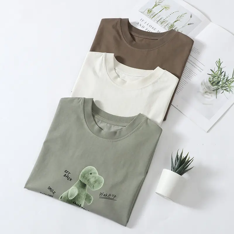 Boy's Green Bear Print T-Shirt White Cotton Summer Wear