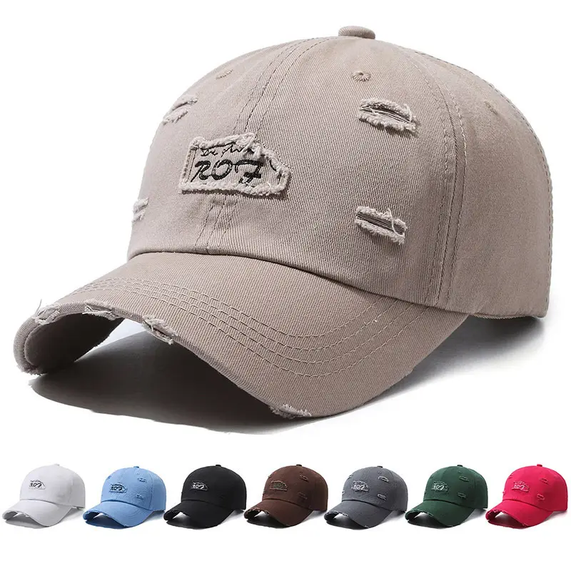 Women's Beige Letter Rhole Baseball Cap - Image 9