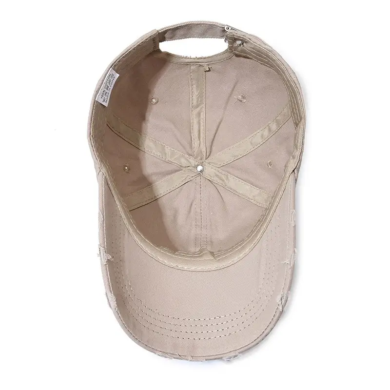 Women's Beige Letter Rhole Baseball Cap - Image 12