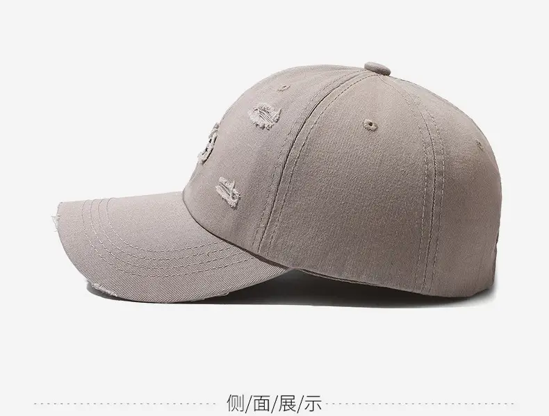 Women's Beige Letter Rhole Baseball Cap — feature 10