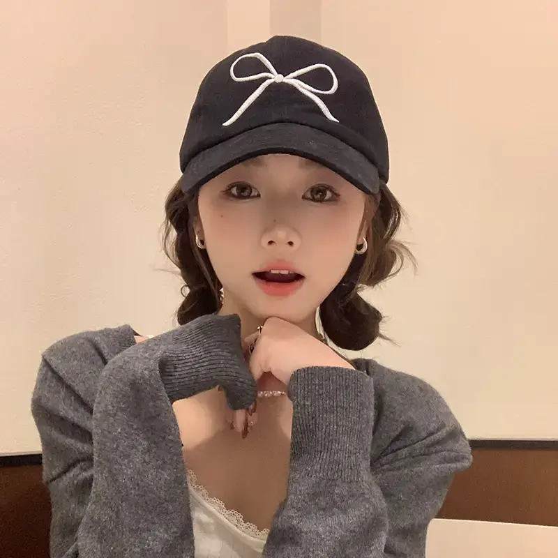 Pink Bow Embroidered Baseball Cap for Girls - Image 5