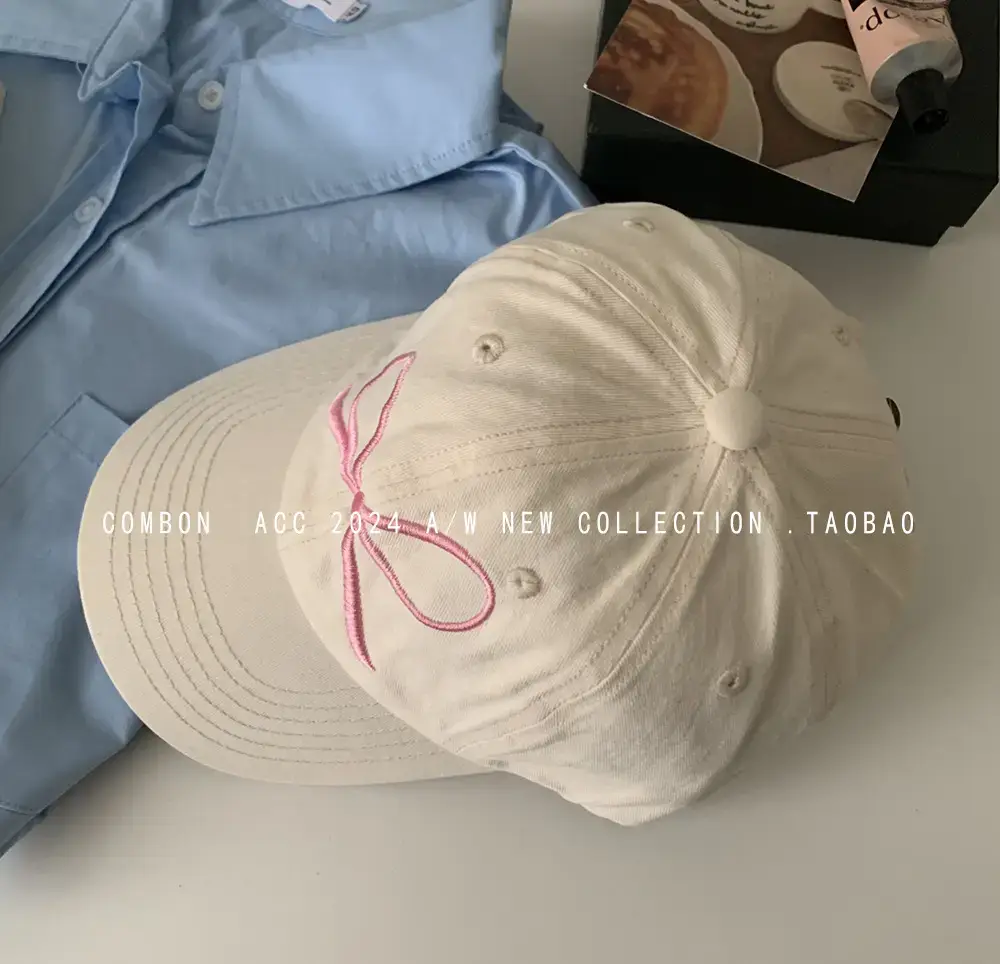 Pink Bow Embroidered Baseball Cap for Girls — feature 11