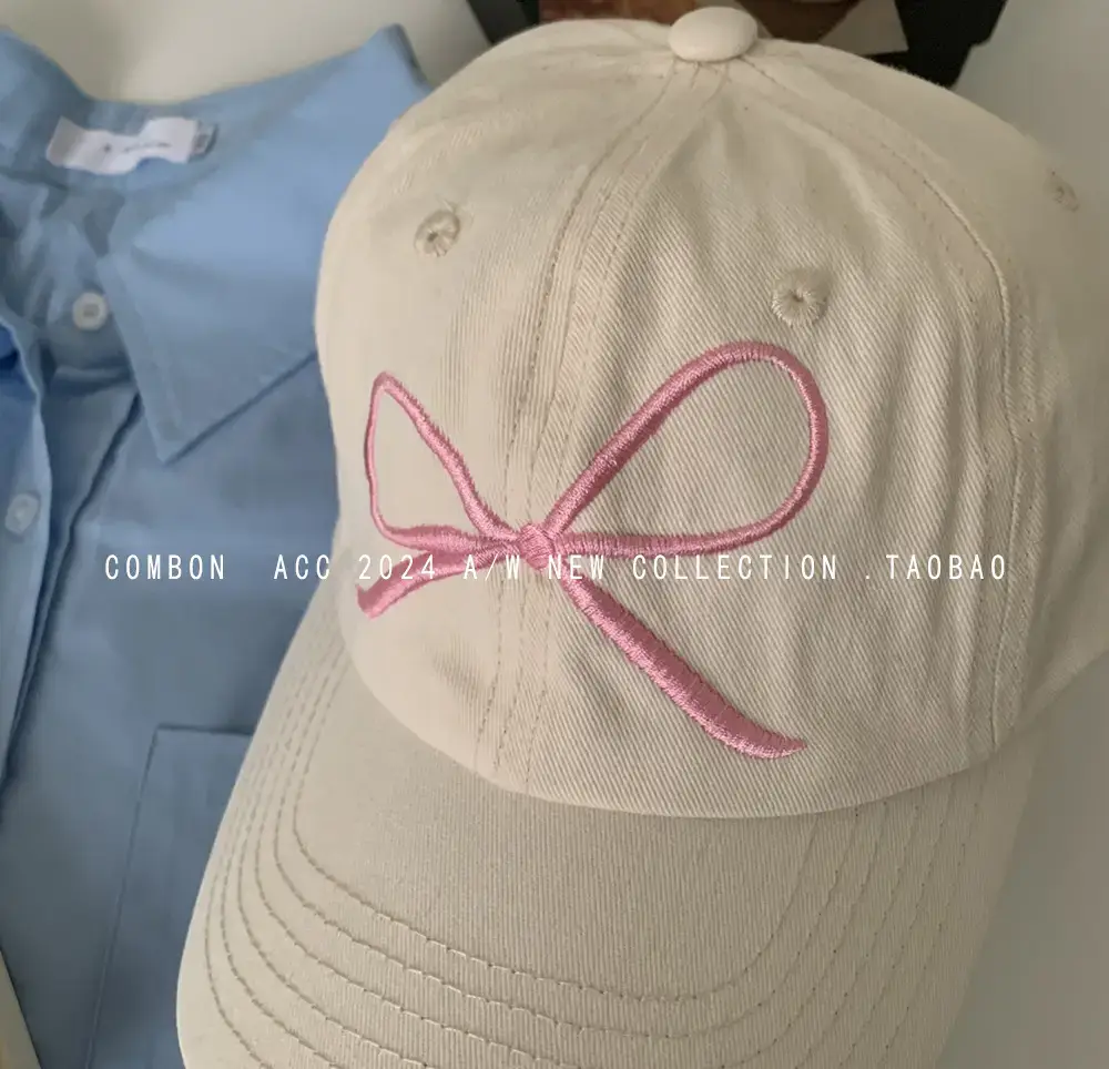 Pink Bow Embroidered Baseball Cap for Girls — feature 12