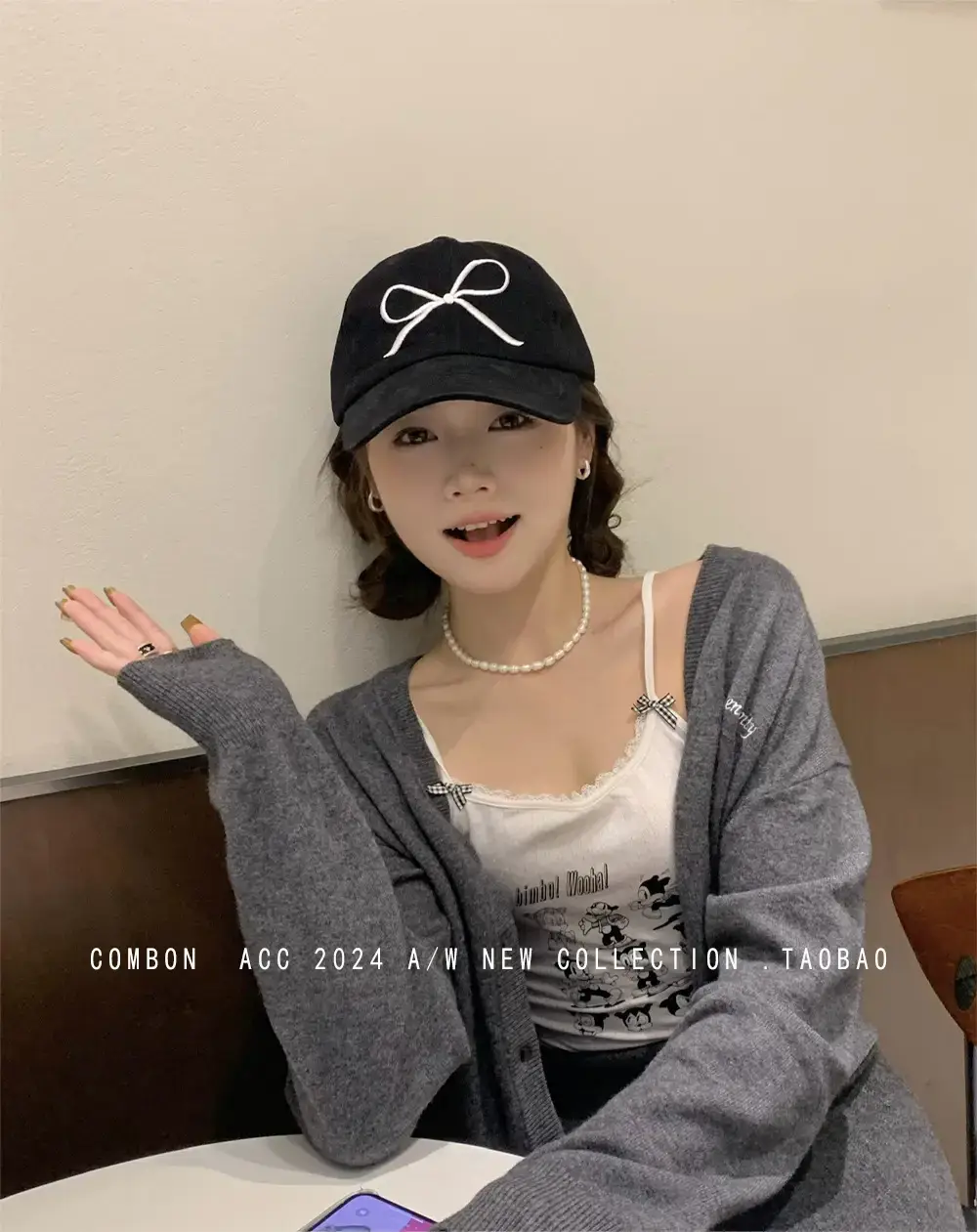 Pink Bow Embroidered Baseball Cap for Girls — feature 7