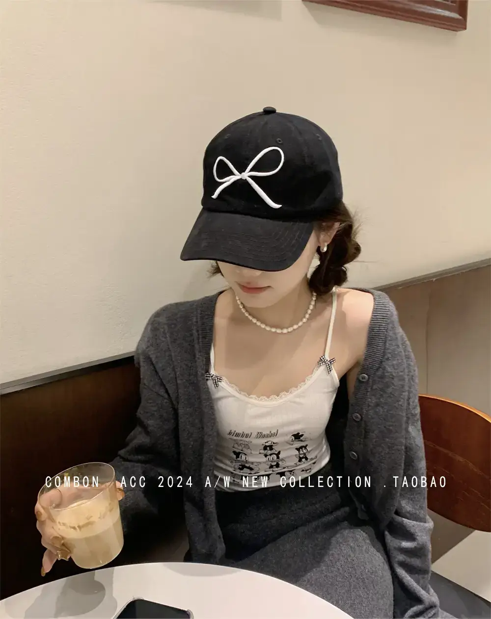 Pink Bow Embroidered Baseball Cap for Girls — feature 9